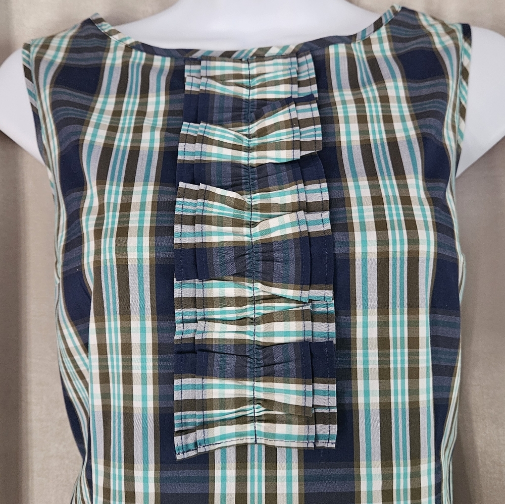 NWOT Talbots blue green coastal plaid shift dress Womens 8 - Picture 7 of 8